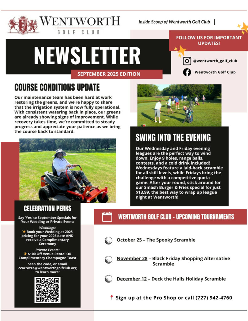 Wentworth Golf Club September Newsletter